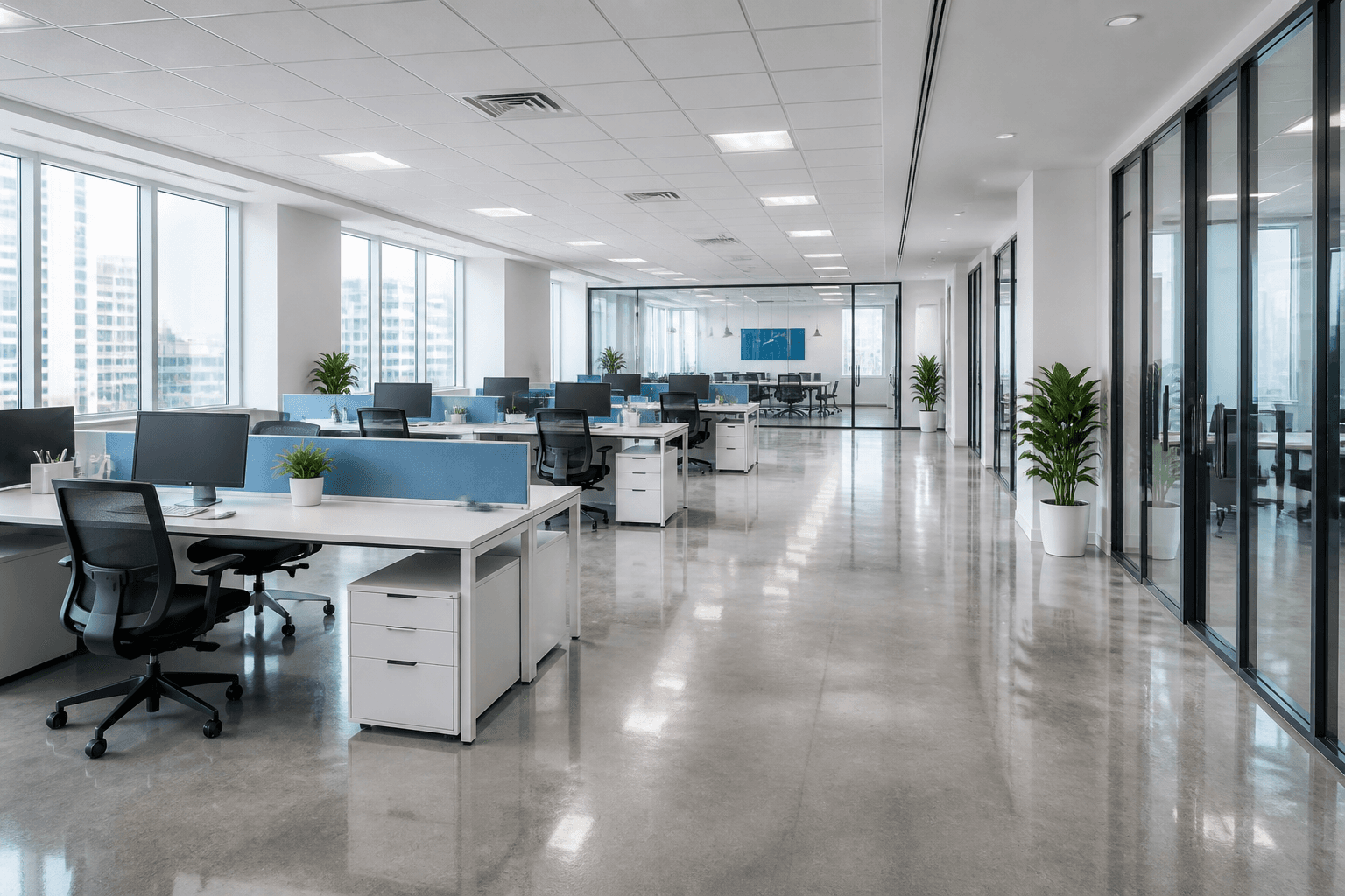 Trabajo de limpieza: Oficina abierta